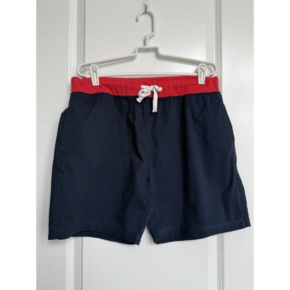 Chubbies Men’s Pull On Drawstring Shorts Large‎ Navy Blue Red Cotton Beach Swim - Picture 1 of 7